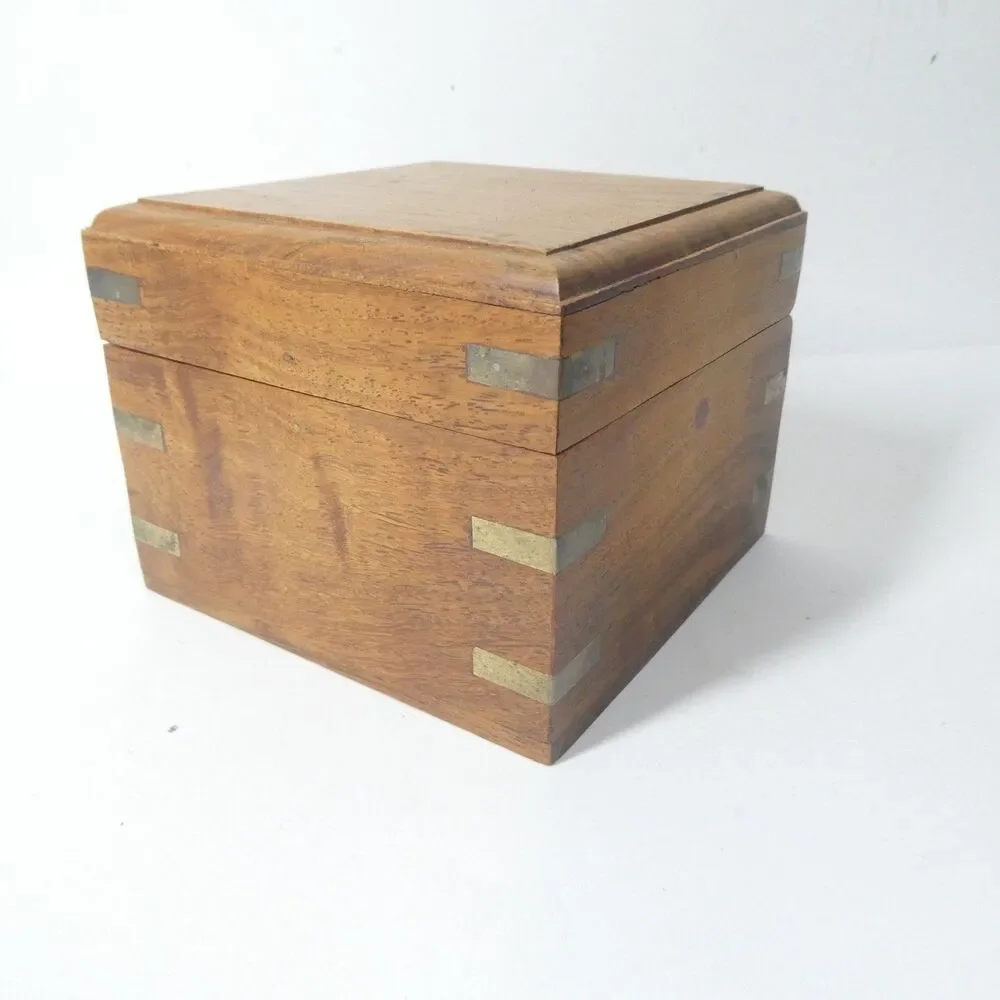 Brass Compass w/Wooden Box Nautical Maritime Vintage Style